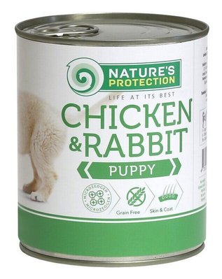 Влажный корм Nature's Protection Puppy chicken & rabbit для щенков всех пород с курятиной и крольчатиной 400г KIK45090 фото